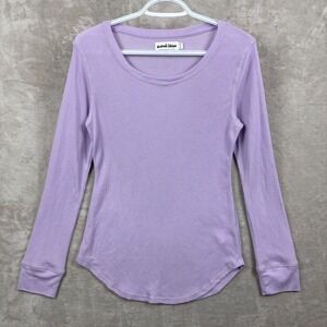 Weekend‎ Edition Womens Lavender Waffle Knit Long Sleeve Thermal Henley Top XL